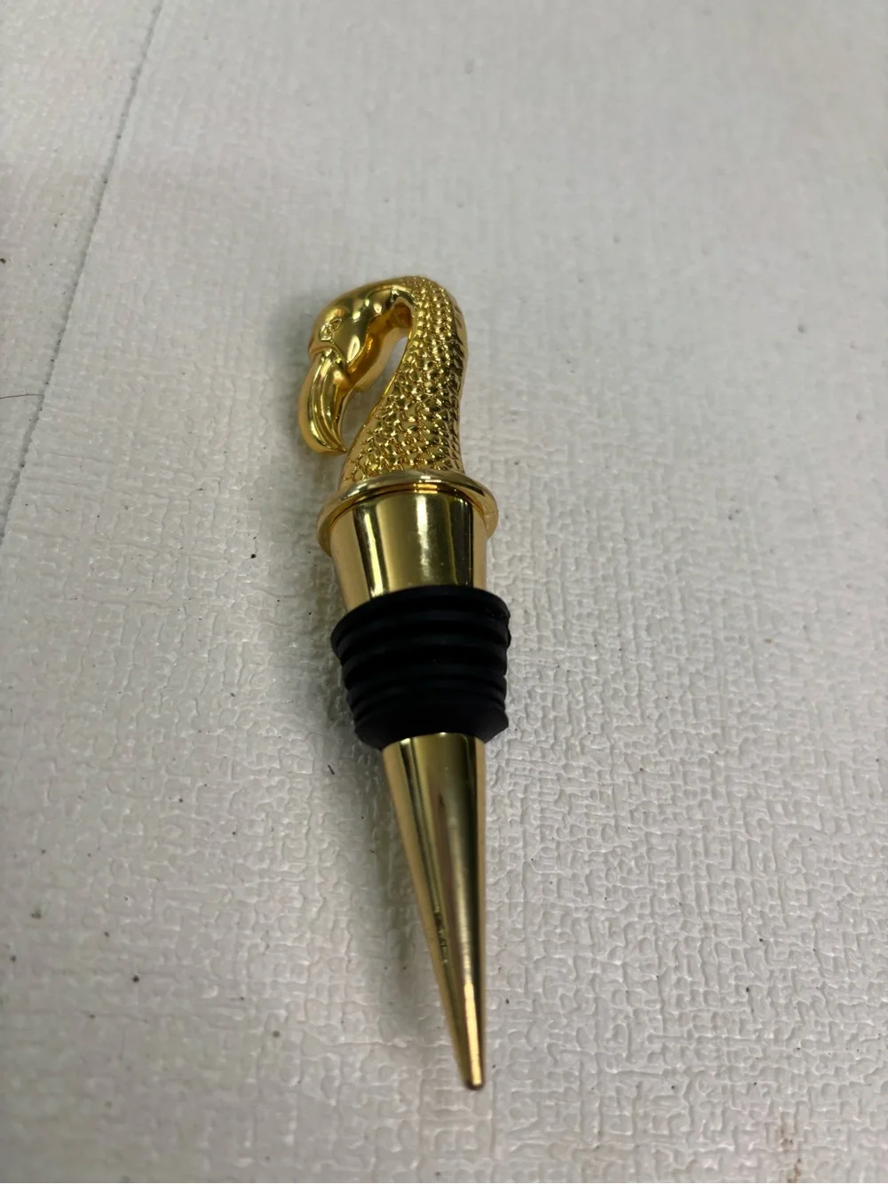 Gold Parrot Head Bottle Stopper